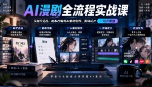 AI漫剧全流程实战课,覆盖从网文选品、剧本改编到AI素材制作、剪辑成片的完整链路-第一资源库