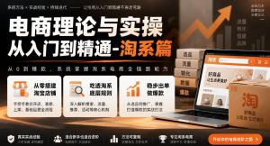 电商理论与实操从入门到精通-淘系篇,从零搭建淘宝店铺,吃透淘系底层规则,稳步出单做爆款-第一资源库