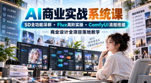 AI商业实战系统课|SD全功能深耕+Flux高阶实操+Comfyui流程搭建,商业设计全项目落地教学-第一资源库