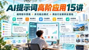AI提示词高阶应用15讲|通用指令思维+多元输出模式+商业行业案例全落地-第一资源库