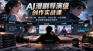 AI漫剧导演级创作实战课|提示词工程、镜头语言、动态分镜、AI生视频、专业剪辑全链路系统教学-第一资源库