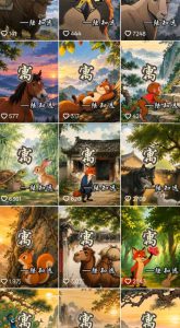 抖音某博主的AI寓言故事动画教学,涵盖封面设计、AI动画生成、工具、低成本薅羊毛生成,轻松入局蓝海赛道变现-第一资源库