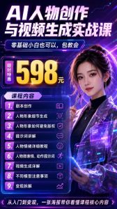 抖音5W粉丝博主的AI真人日系女孩制作教学,AI人物创作与视频生成实战课,新手也能快速起号涨粉变现(更新1002)-第一资源库